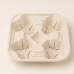 Bagasse cup carrier for holding multiple takeaway coffee cups
