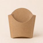 Kraft paper fries box for fast food and takeaway packaging